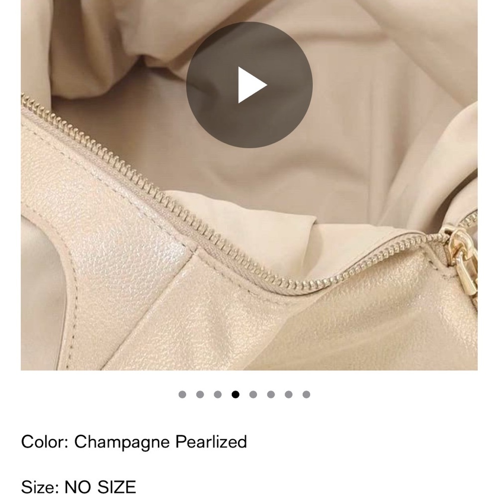 INC International Concepts Cream Shoulder Bag with Gold Accents - Picture 4 of 9